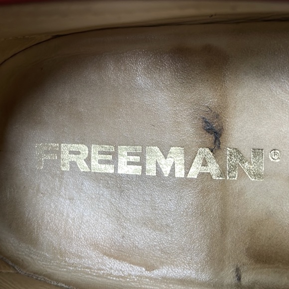 VTG Freeman brown leather tassel loafers with woven vamp (size 8.5) - Picture 6 of 8